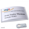 Namensschild event 60 mit SMAG Magnetbefestigung